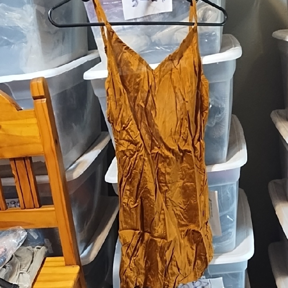 No Label Sleek Copper Slip Dress/Top